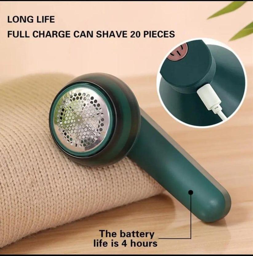 Portable Rechargeable Fabric Lint Remover – Green | 4-Hour Battery | USB Fast Charging | Electric Fuzz & Bobble Remover for Clothes