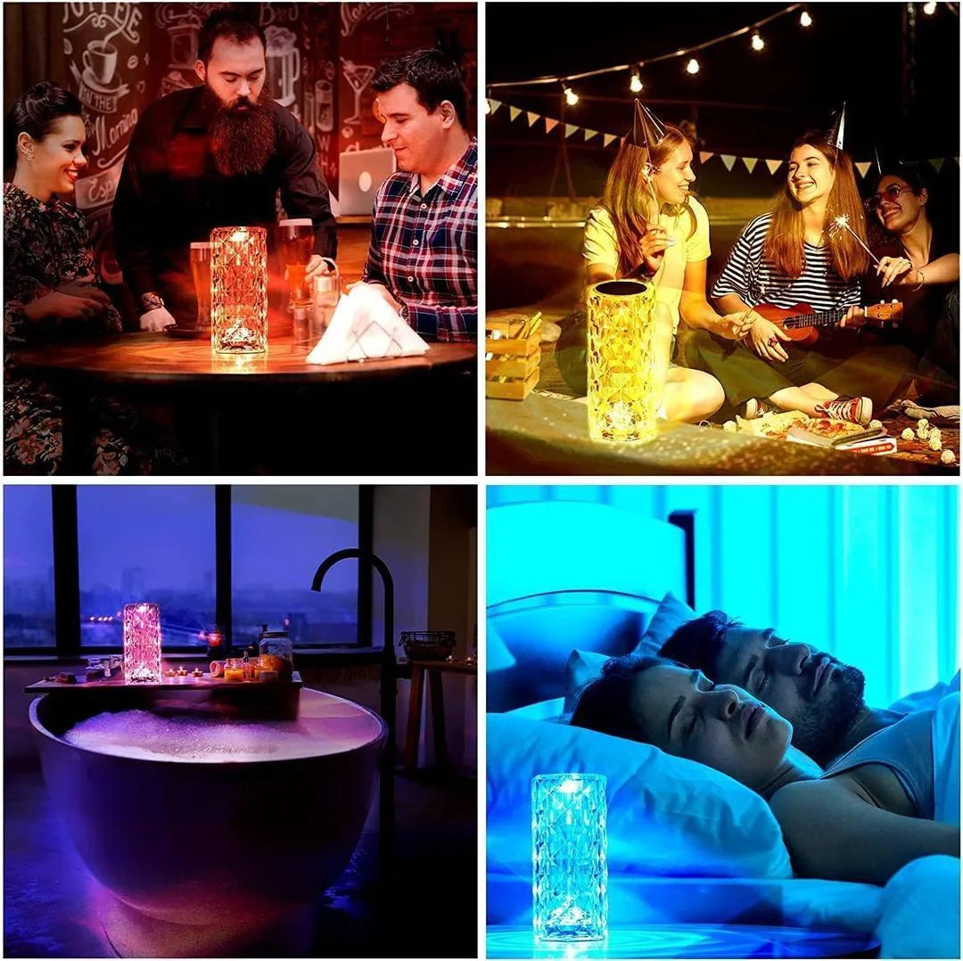 ✨ 3D Crystal RGB Water Ripple LED Table Lamp – Remote Controlled Ambient Night Light