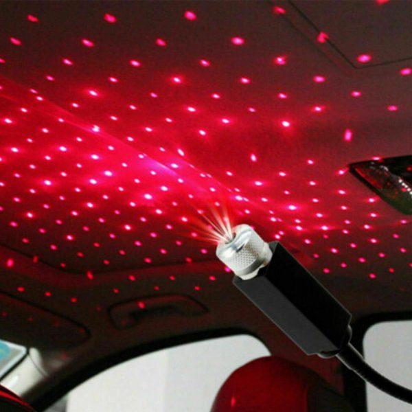 360° Adjustable Car Roof Projection Light – Red Star USB LED Ambient Galaxy Light