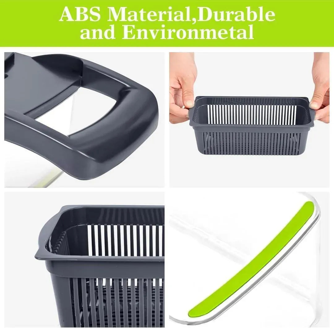 14-in-1 Multifunction Vegetable Cutter & Chopper with Storage Container | Onion, Potato, Cucumber & Fruit Slicer | Kitchen Food Chopper