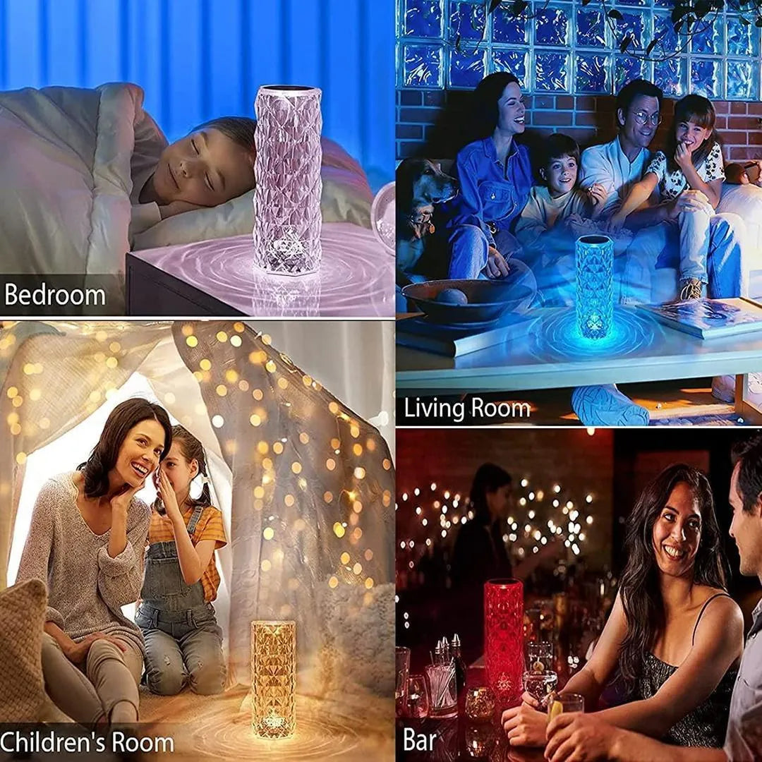 ✨ 3D Crystal RGB Water Ripple LED Table Lamp – Remote Controlled Ambient Night Light